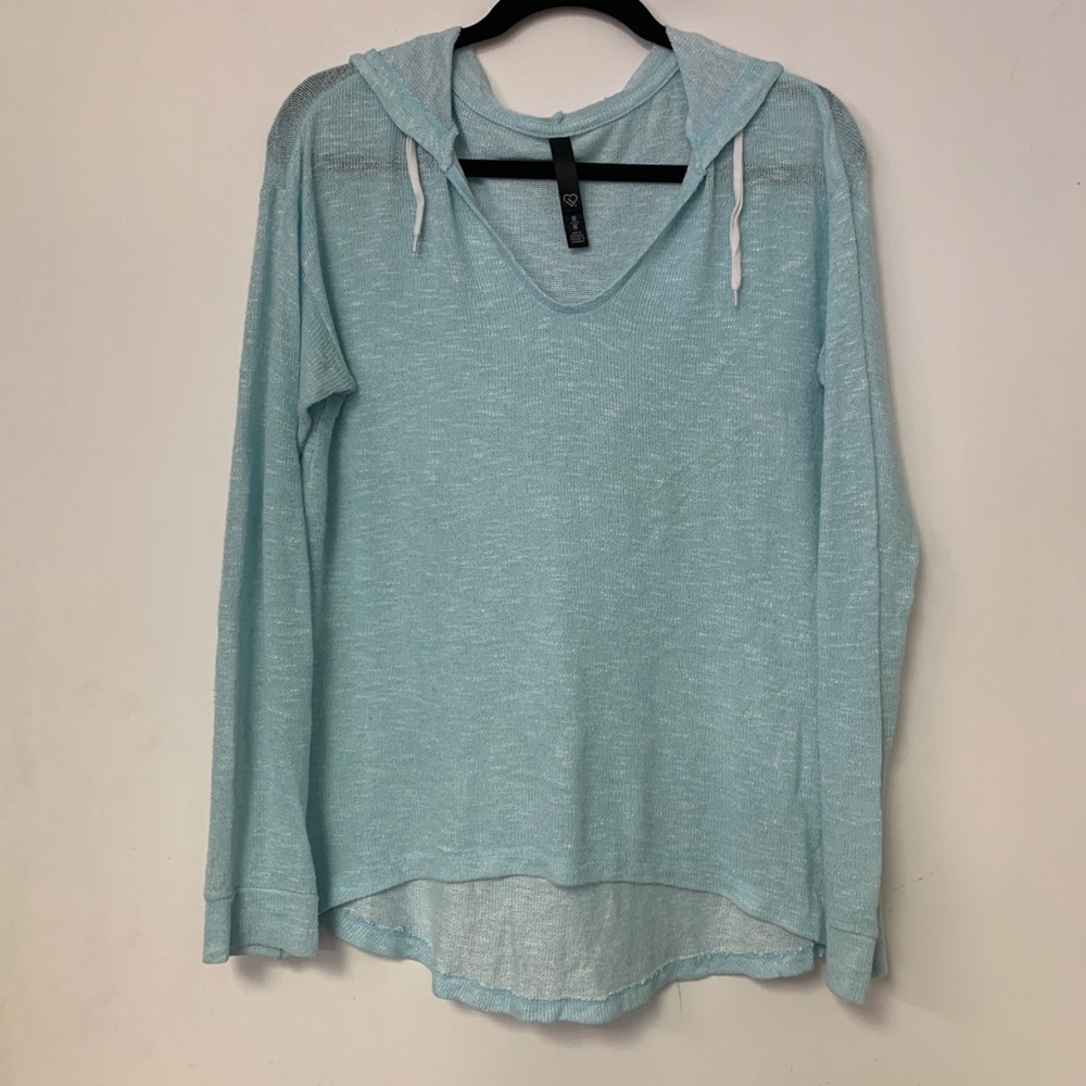 Live Love Dream // Aqua Blue Hooded Pullover M